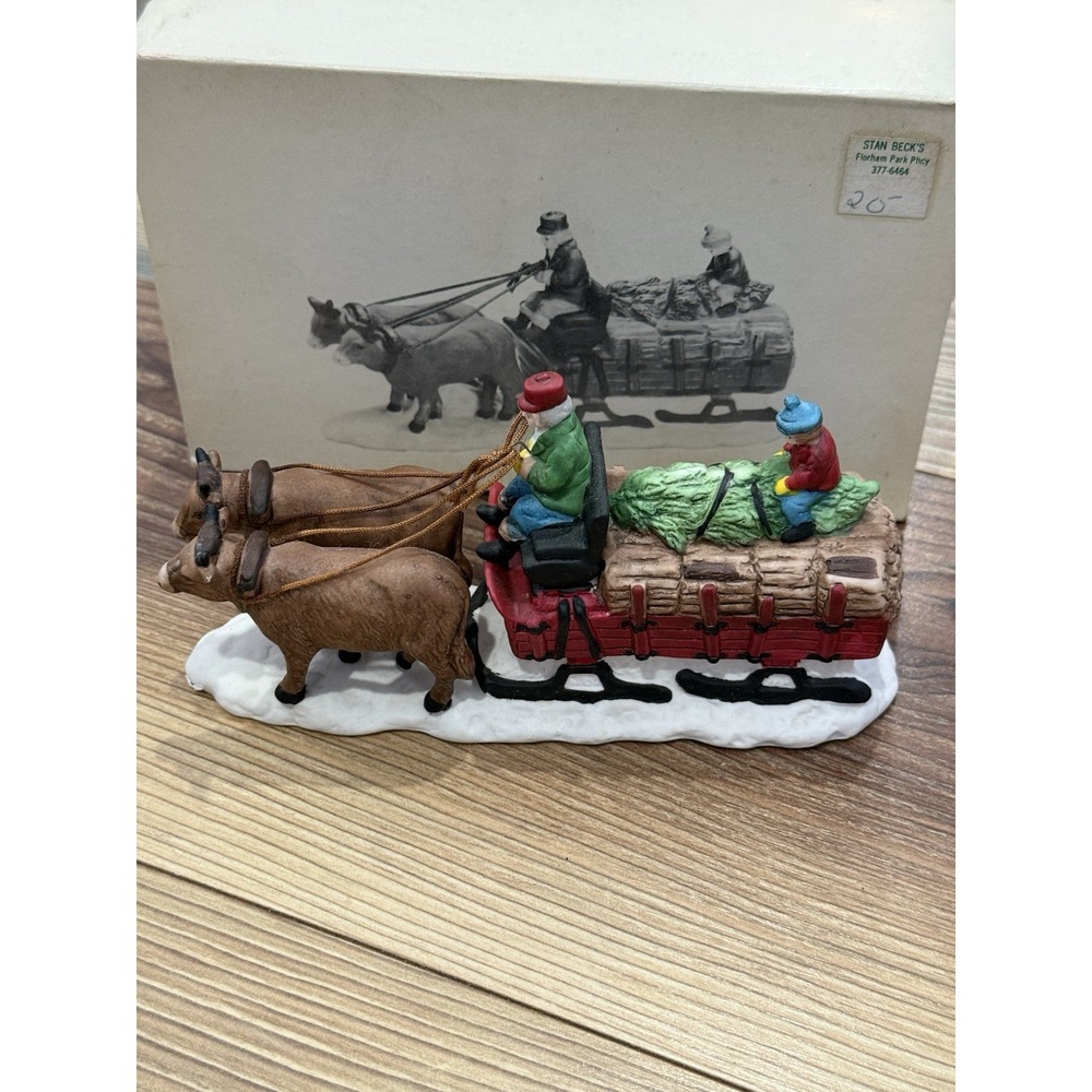 Department 56 Ox Sled Heritage Village Collection #5951-0 Porcelain Figurine